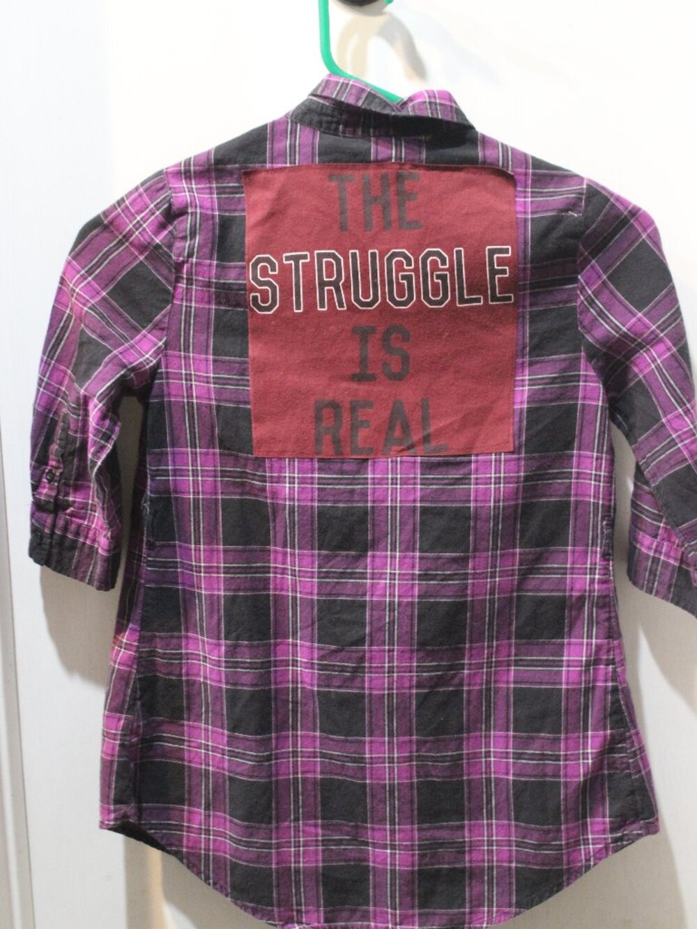 upcycled Tee on a cotton dress shirt